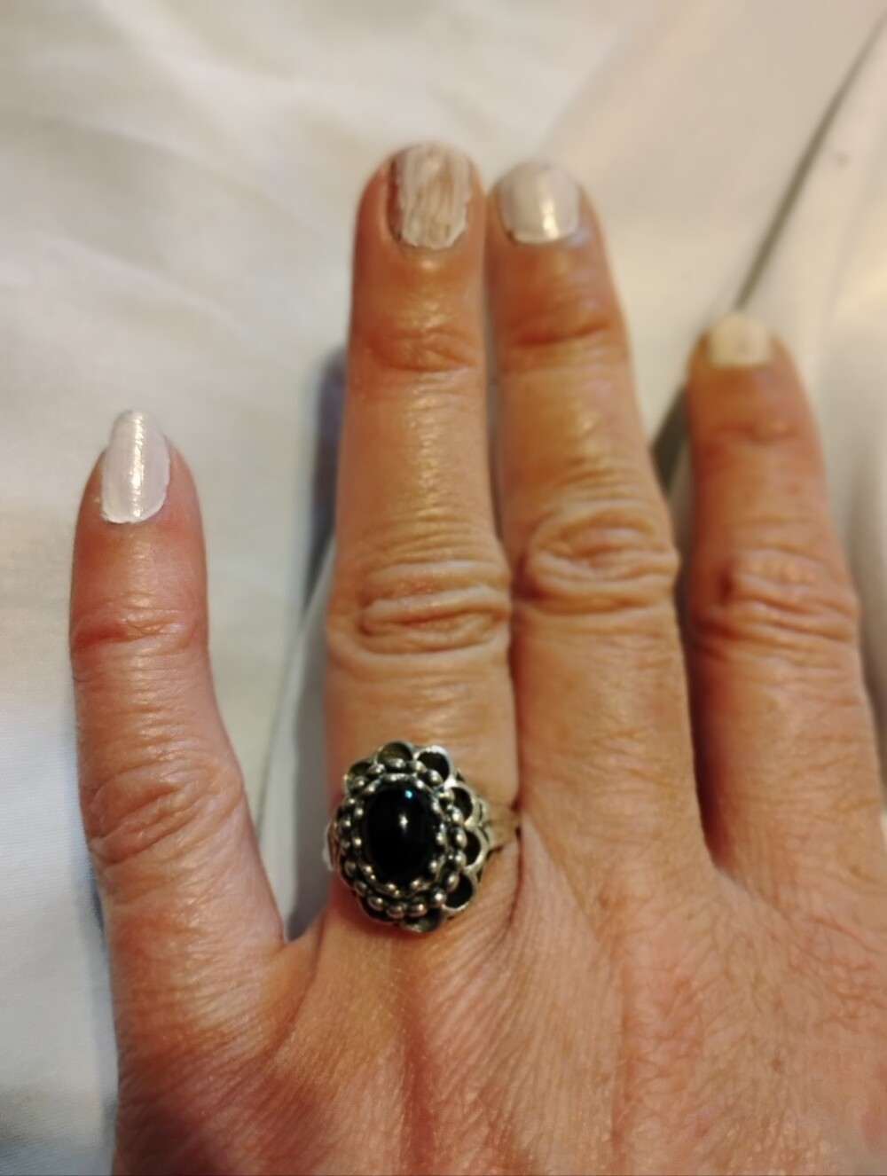 Elegant Silver and Black Ring